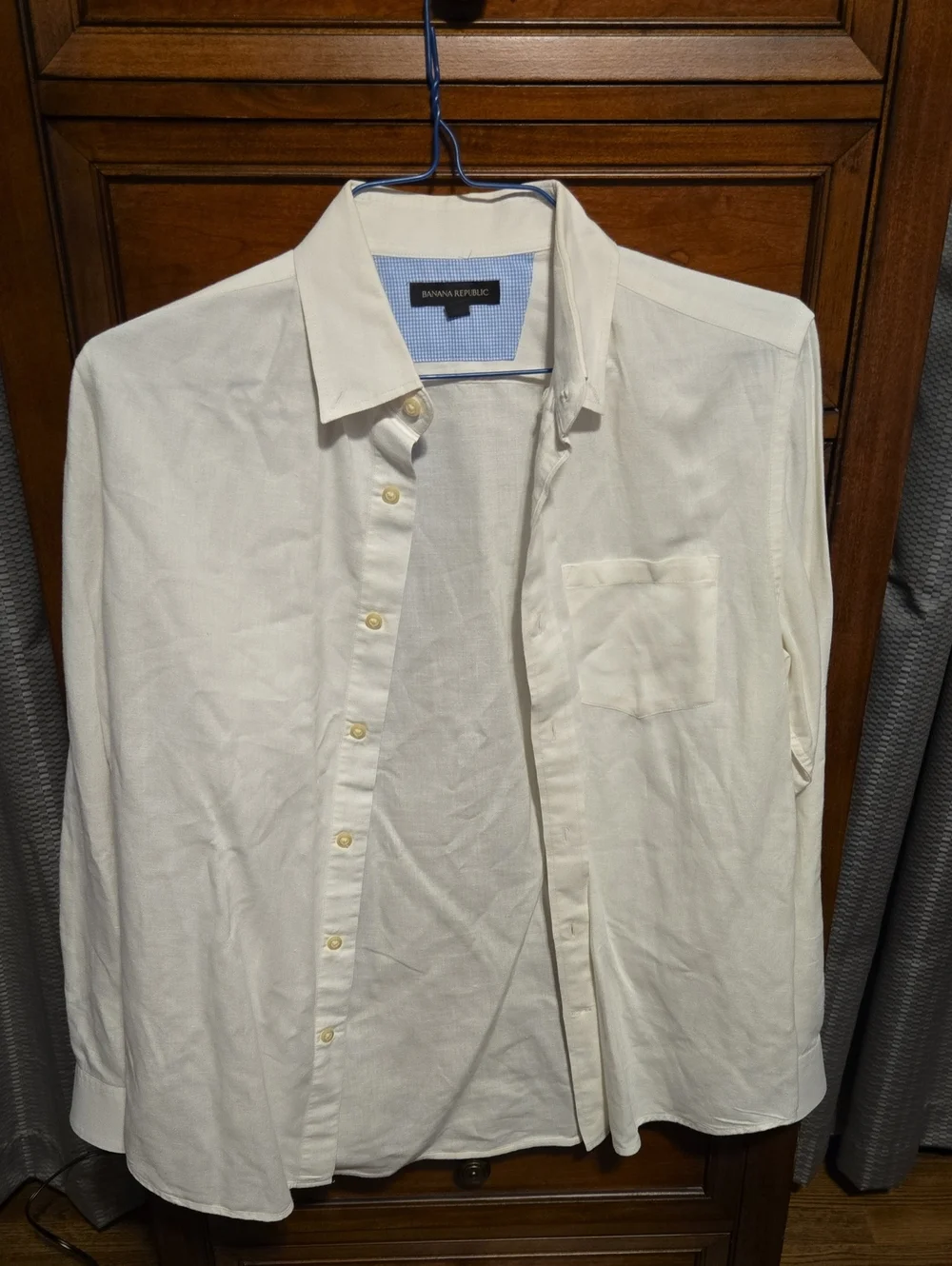 Banana Republic Men's Cream Button-Down Shirt